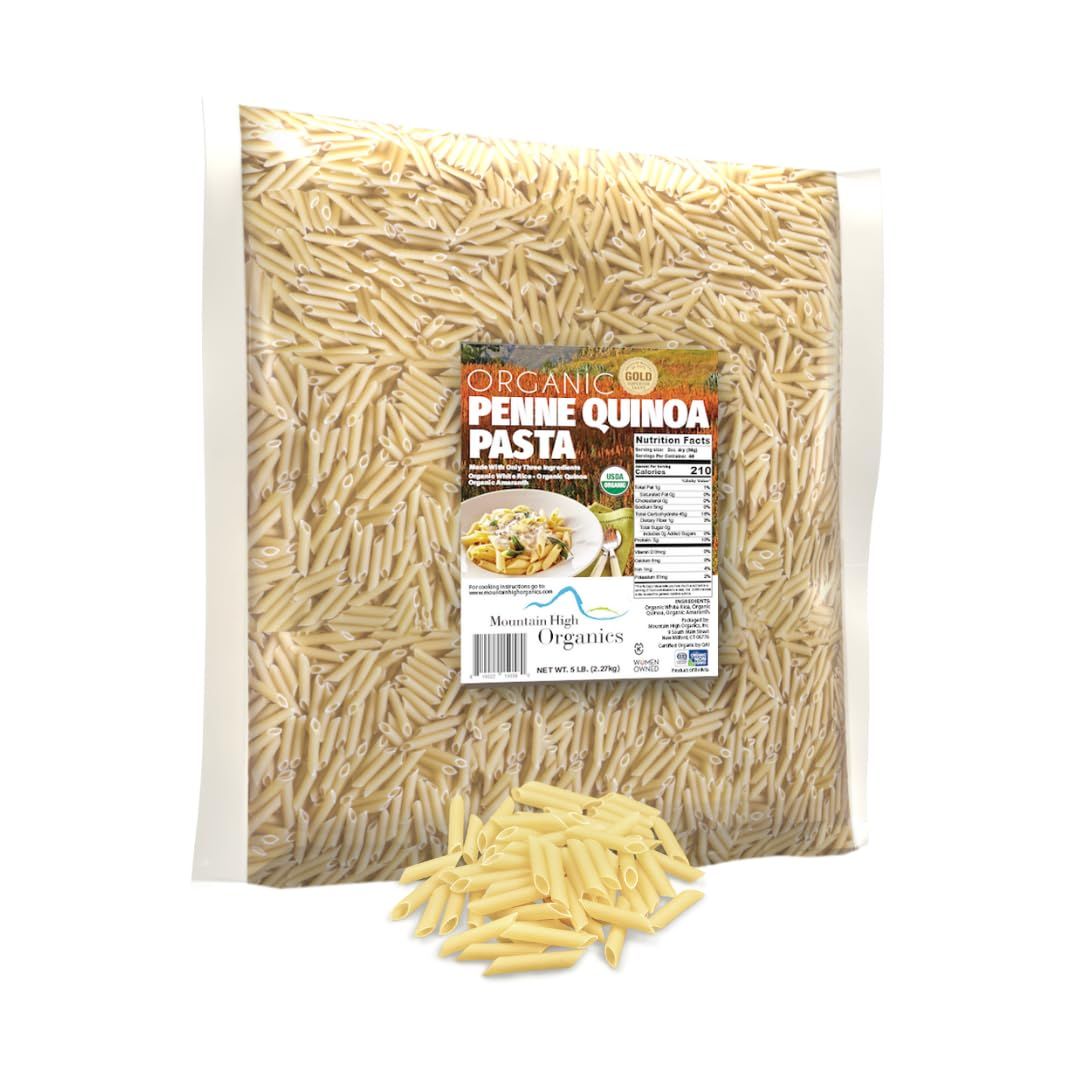 Mountain High Organics Gluten Free Organic Quinoa Pasta, Penne - 5lb Bag