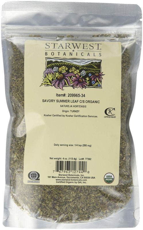 Starwest Botanicals Organic Savory Leaf Cut &amp; Sifted, 4 Ounces