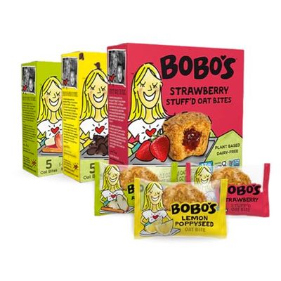 Bobo&#39;s Oat Bites Stuff&#39;d Variety Pack (Strawberry, Lemon Poppyseed, and Apple Pie) Pack of 30 (1.3 oz Bites) 10 of each, Gluten Free Whole Grain Rolled Oats