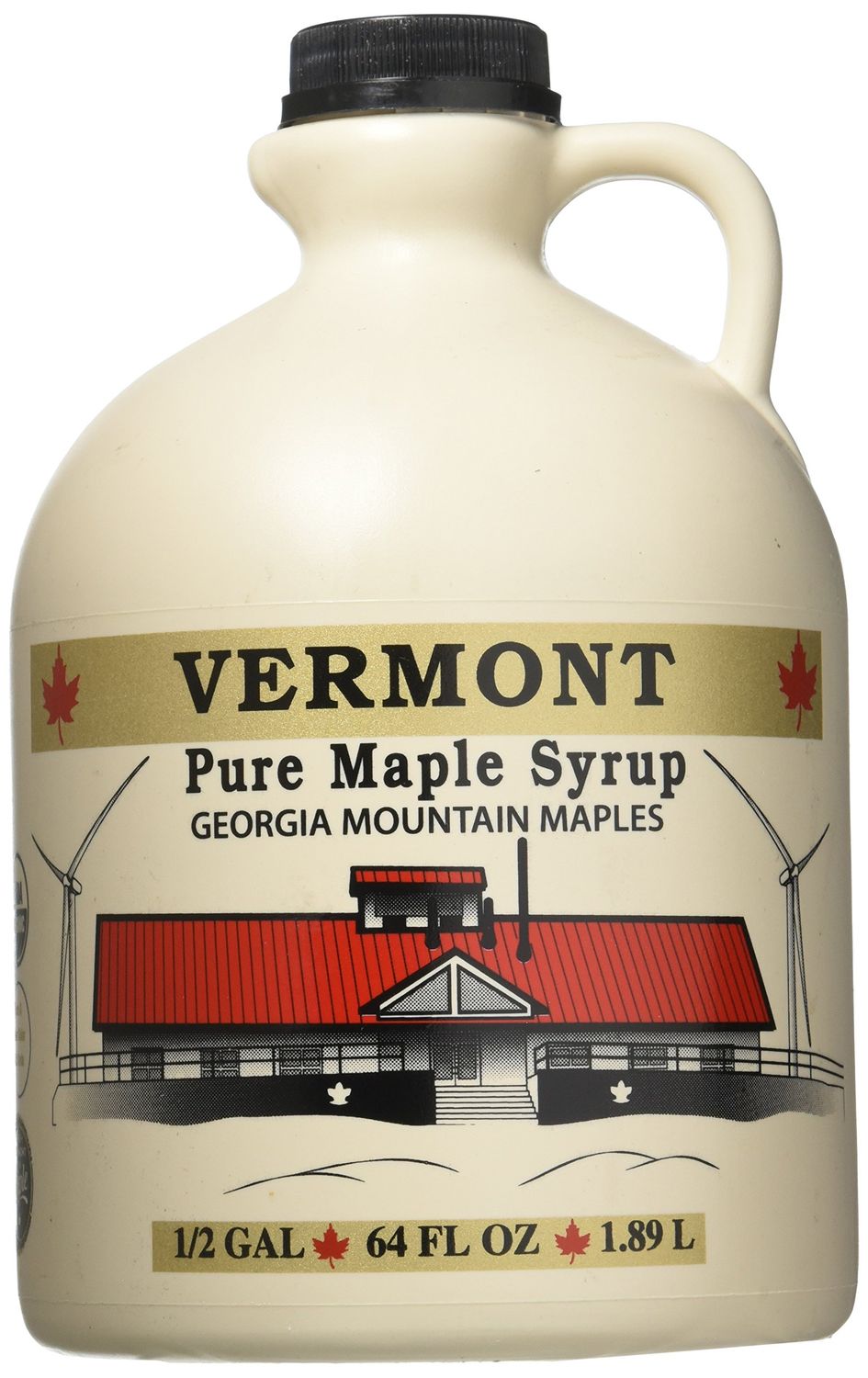 Georgia Mountain Maples of Vermont, Organic Maple Syrup, Amber Color Rich Taste, 64 Ounce