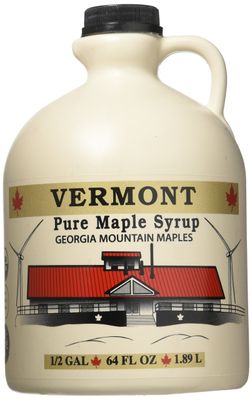 Georgia Mountain Maples of Vermont, Organic Maple Syrup, Amber Color Rich Taste, 64 Ounce