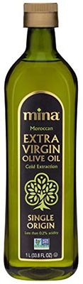 Mina Olive Oil Extra Virgin 33.8 Fl Oz, New Harvest, Polyphenol Rich Olive Oil for Cooking, Moroccan Extra Virgin Olive Oil, Single Origin Olive Oil, Cold Extraction, Less than 0.2% Acidity, 1 L