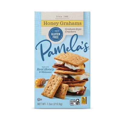 Pamela&#39;s Gluten Free Graham Crackers, Honey, Pie Crust, S&#39;mores &amp; Snacks, 7.5 Ounce (Pack of 6)