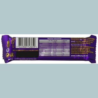 Cadbury Dairy Milk Fruit and Nut Chocolate Bar, 49 g (Pack of 6)