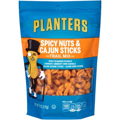Planters Spicy Nuts &amp; Cajun Sticks Trail Mix (6oz Bags, Pack of 6)