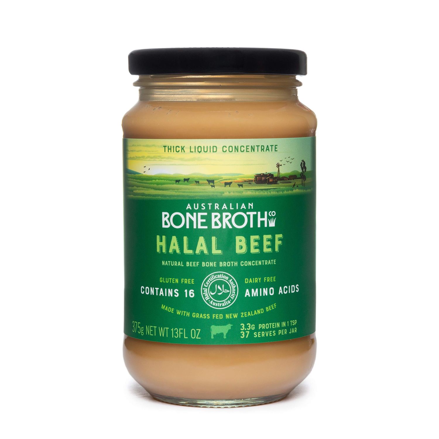 ABBCo Halal Beef Bone Broth Concentrate - Beef Flavor Goodness 100% New Zealand Grass-Fed - Healthy, Nutritious &amp; Delicious Halal Broth - Rich in Collagen and 16 Key Amino Acids