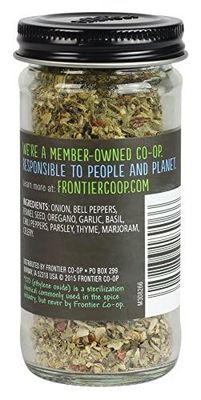 Frontier Co-op Pizza Seasoning, 1.04-Ounce Jar, Featuring Bell Pepper, Fennel Seed &amp; Oregano, Great on Pasta and Salads