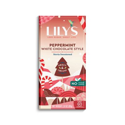 LILY&#39;S White Chocolate Style Peppermint, 2.8 oz Bars, 4-Pack