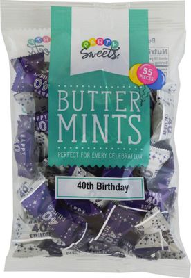 Party Sweets By Hospitality Mints 40th Birthday Buttermints, 7-Ounce Bags (Pack of 6)