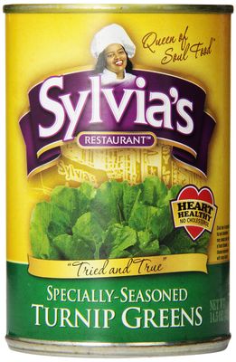 Sylvia&#39;s Specially-Seasoned Turnip Greens, 14.5 Ounces Cans (Pack of 12)