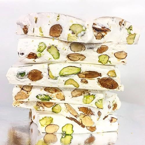 Andy Anand Mixed Nut Soft Brittle Nougat - Nougat Candy Turron Made with Wildflower Honey &amp; Taste in Every Bite - Luxuriously Creamy Feel Almond Brittle - Made in Europe Gluten Free Candy 7 Oz