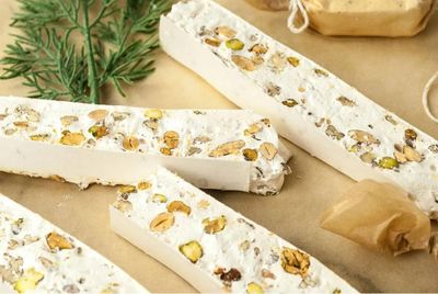 Andy Anand Mixed Nut Soft Brittle Nougat - Nougat Candy Turron Made with Wildflower Honey &amp; Taste in Every Bite - Luxuriously Creamy Feel Almond Brittle - Made in Europe Gluten Free Candy 7 Oz