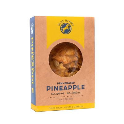 BlueHenry Dehydrated Pineapple Slices/Flowers - 3 oz - 12+ slices - Natural Fruit