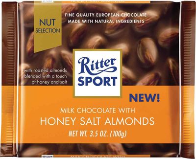 Ritter Sport Milk Chocolate with Honey Salt Almonds Bar, 3.5 Ounce (Pack of 11)