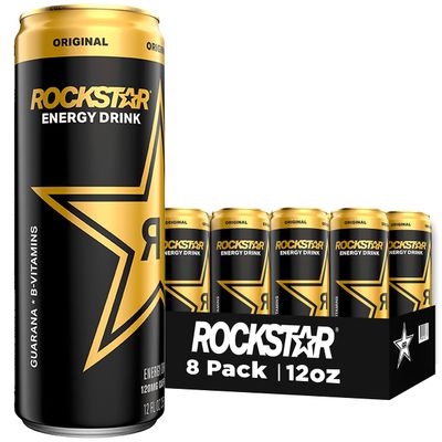 Rockstar Energy Drink, Original, 12oz Sleek Cans (Pack of 8)
