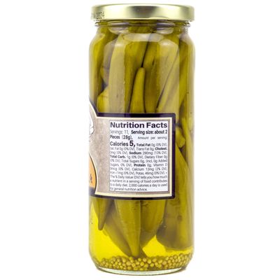Amish Wedding Foods Pickled Mild Okra 16 oz. Glass Jar