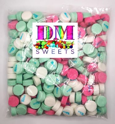 DM Sweets Rito&#39;s Assorted Lozenge Mints - 1.5 lbs of Fresh Wintergreen Spearmint Peppermint Bulk Candy, Pink