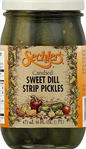 Sechler&#39;s Candied Sweet Dill Strip Pickles, Kosher, 16 Ounce (Pack of 6)