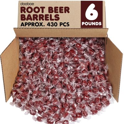 Root Beer Barrels Hard Candy - 6 Pounds - Bulk Rootbeer Candies - Individually Wrapped Old Fashion Nostalgic Hard Candy - Classic Root Beer Candies - Retro Brown Bulk Candies for Buffet