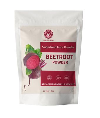 Beetroot Powder 227g- | Premium Beet Root Juice Powder 8 Ounces, | 100% Pure Raw Red Beetroot Superfood for Drinks, Juice, Recipes| Vegan, Non GMO, Gluten Free.