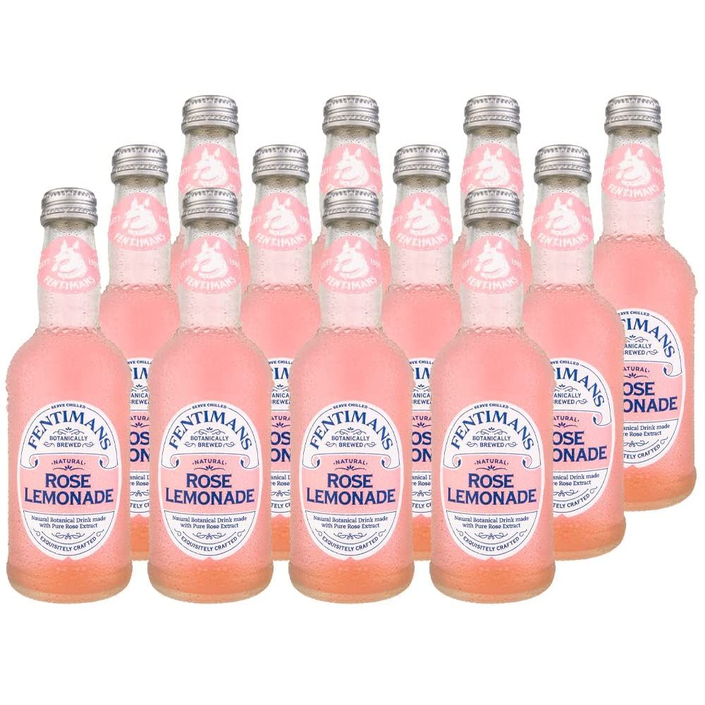 Fentimans Sparkling Rose Lemonade - Sparkling Pink Lemonade with Natural Ingredients, Mixer, Craft Soda, Botanically Brewed Lemonade - 9.3 Fl Oz (Pack of 12)
