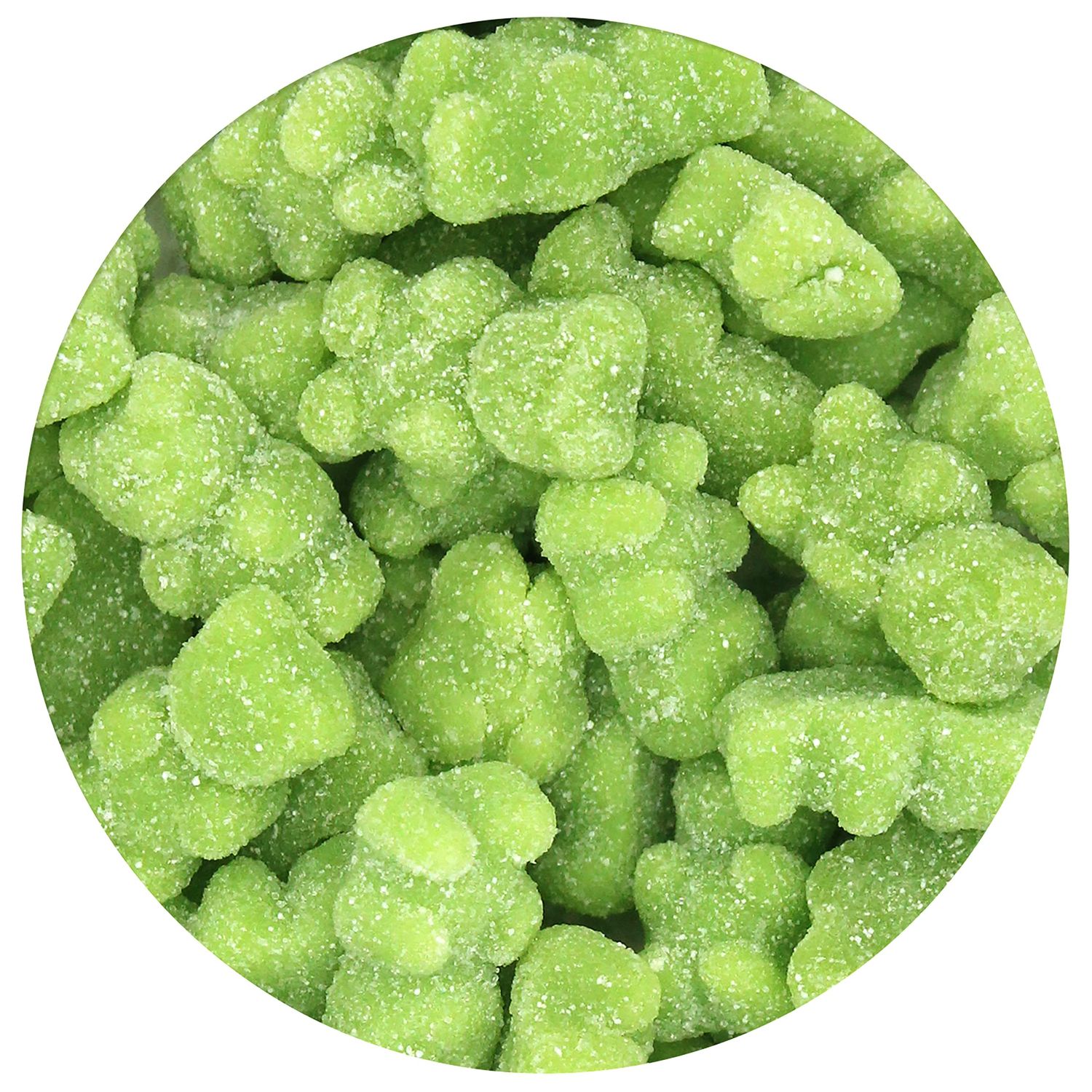 Green Gummy Bears Sugared, 2.2 Pound Bag, Green Candy Green Apple Flavored, The Hampton Popcorn &amp; Candy Company