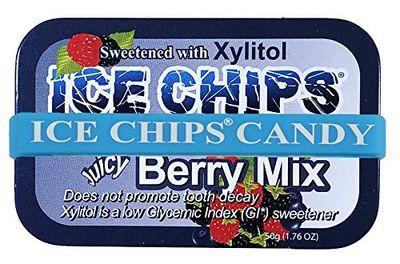 ICE CHIPS Xylitol Candy Tins (Berry Mix, 6 Pack) - Includes BAND as shown