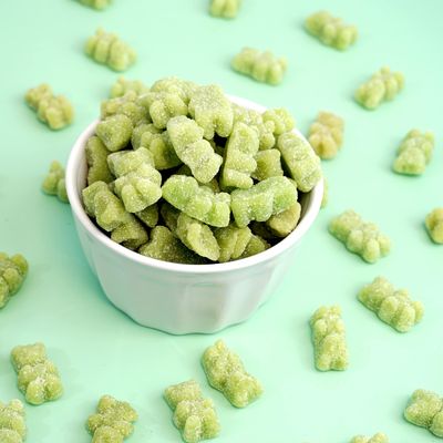 Green Gummy Bears Sugared, 2.2 Pound Bag, Green Candy Green Apple Flavored, The Hampton Popcorn &amp; Candy Company