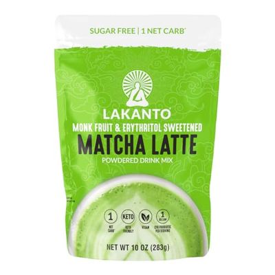 Lakanto Sugar Free Matcha Latte - Green Tea Powder with Shelf Stable Probiotics and Fiber, Sugar Free, Monk Fruit Sweetener, Keto Diet Friendly, Vegan, Detox, Destress, Antioxidants, Authentic (10 oz)
