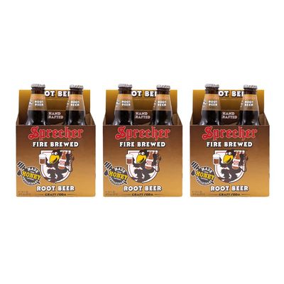 Sprecher Root Beer, Great Tasting, Hand Crafted, Fire-Brewed, Gourmet, Craft Soda, 16oz Glass Bottles- 12 PACK