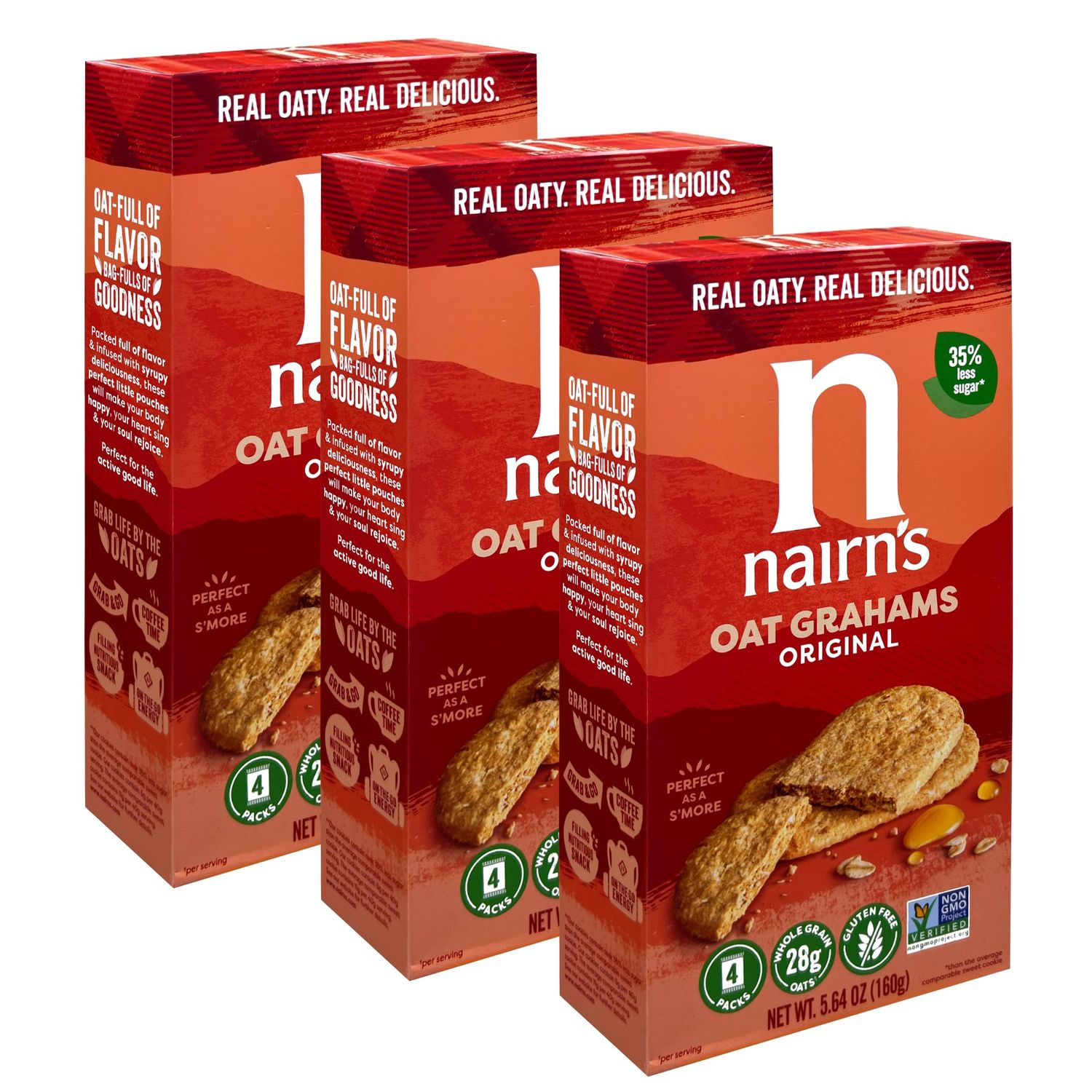 Nairn&#39;s Gluten Free Original Oat Grahams, 3 Packs/5.64 oz