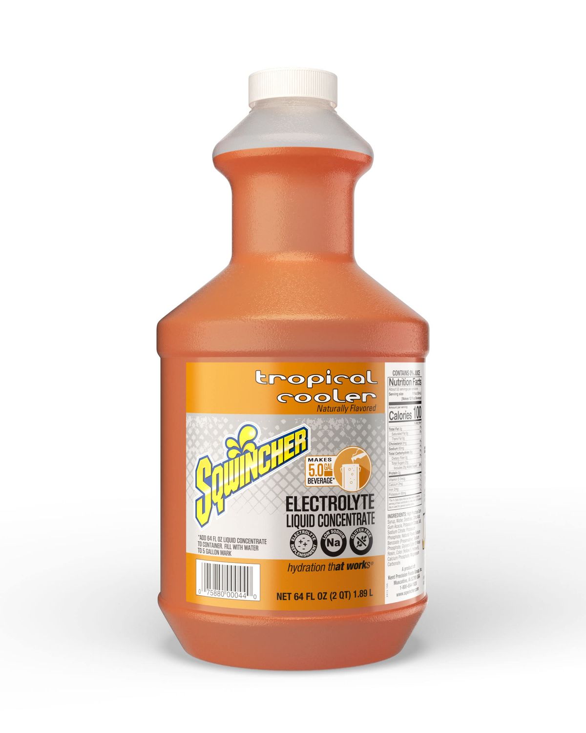 Sqwincher Liquid Concentrate, Tropical Cooler, 64 fl oz (Pack of 6)