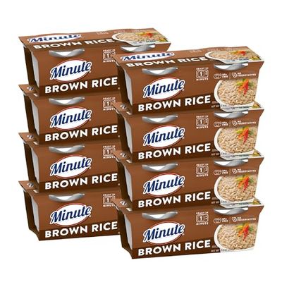 Minute Ready-to-Serve Brown Rice, Microwavable Rice Cups, 4.4-Ounce Cups, 2 Count, (Pack of 8)