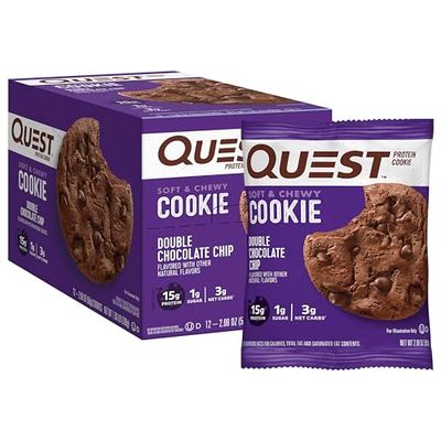 Quest Nutrition Double Chocolate Chip Protein Cookie, High Protein, Low Carb, 12 Count