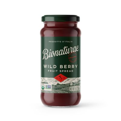 Bionaturae Organic Wild Berry Fruit Spread - Jelly Organic, Non-GMO, USDA Certified, No Sugar Added, No Preservatives, Organic Fruit Jam, Jam Organic, Made in Italy - 9 Oz