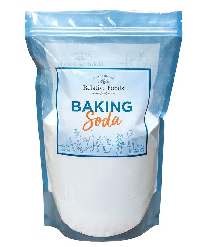 Relative Foods Baking Soda for Cooking, cleaning, &amp; More - Gluten Free Sodium Bicarbonate Baking Mix w/No Preservatives - Aluminum Free Pure Bulk Baking Soda for Baking (5, Pounds)