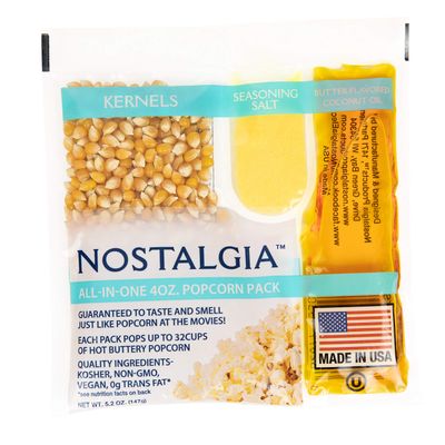 Nostalgia KPP424 Best Tasting Premium 4-Ounce Popcorn, Oil &amp; Seasoning Salt All-In-One Packs - 4 Ounce (Pack of 24)