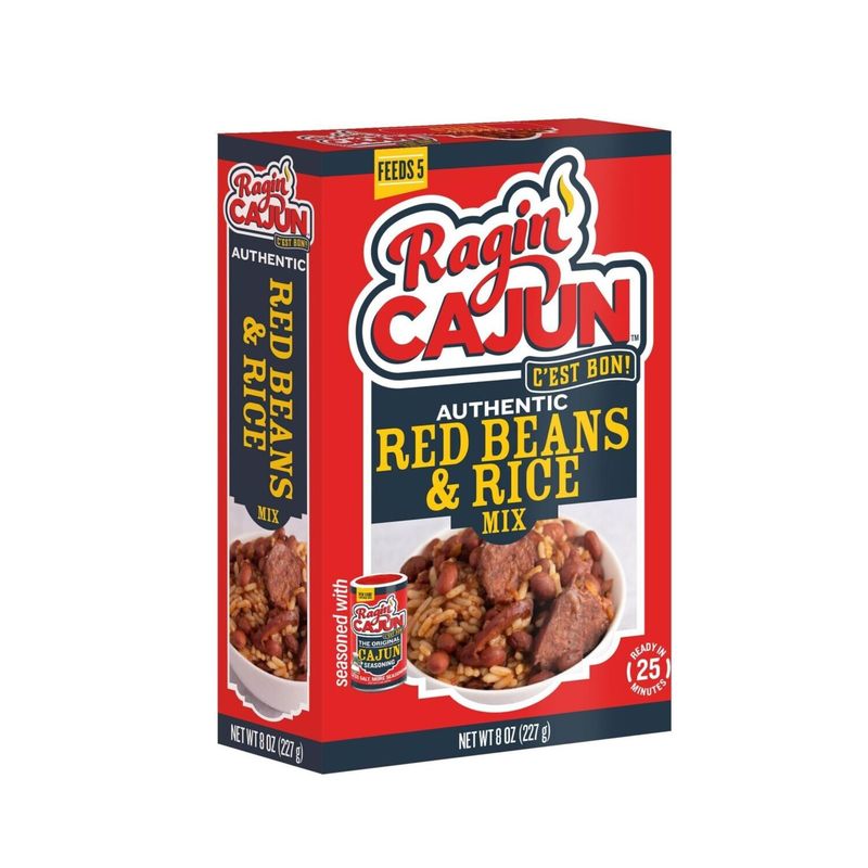 Ragin Cajun Red Beans and Rice 8oz (Pack of 1) - Easy, Authentic, and Delicious - No MSG Added - Seasoned for Authentic Flavor - Innovative and Delicious