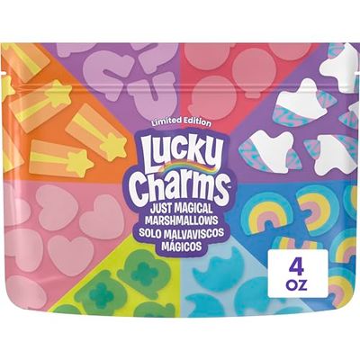 Lucky Charms Just Magical Marshmallows, Limited Edition Snacks, Dessert Ingredient and Topping, 4 oz