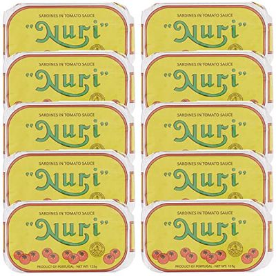 NURI Portuguese Sardines in Tomato Sauce - 10 Pack - (4.4 oz cans)