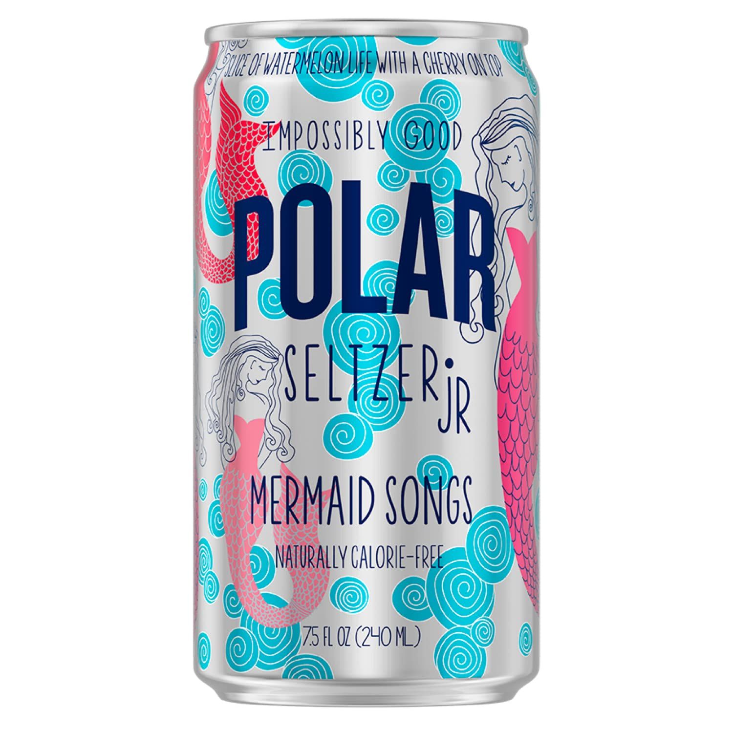 POLAR 100% Natural Seltzer Jr - Mermaid Songs - No Sugar, Juice, or Sweeteners - 7.5 FL OZ 24 Pack - By LastFuel.