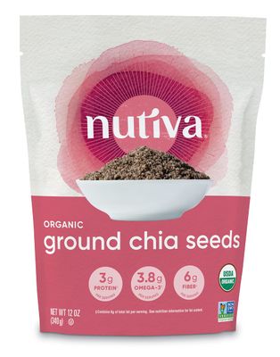 Nutiva Organic Premium Raw Ground Chia Seeds, 12 Oz, USDA Organic, Non-GMO, Whole 30 Approved, Vegan, Gluten-No &amp; Keto, Nutrient-Dense Seeds with 3g Protein &amp; 5g Fiber for Salads, Yogurt &amp; Smoothies