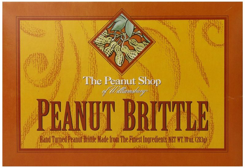 The Peanut Shop of Williamsburg Homestyle Brittle Box - Traditional Peanut Brittle (10 Oz) Candy Old Fashioned Copper Kettle Cooked, Gluten Free