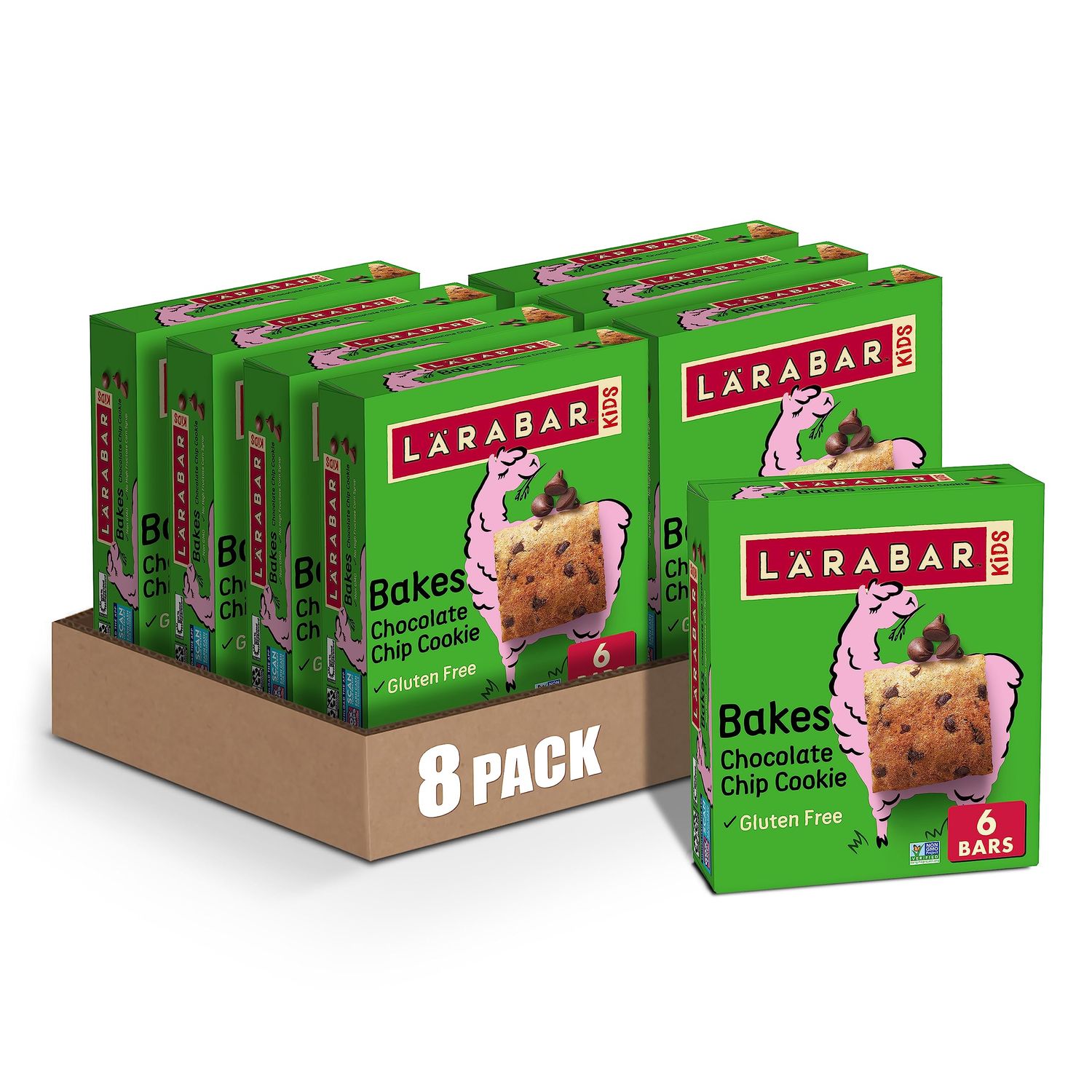 Larabar Kids, Bakes Chocolate Chip Cookie, Gluten Free Snack Bars, 6 Ct, 5.76 oz (Pack of 8)