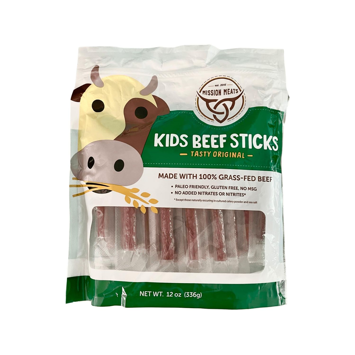 Mission Meats Kids Mini Beef Sticks - 100% Grass Fed Beef Sticks, Toddler Snacks, Healthy Snacks for Kids, Kids Meat Sticks, Paleo, Nut Free, Gluten Free Snacks, Non-GMO, 0.5oz, 24 Count (Pack of 1)