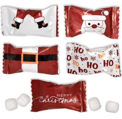 Gift Boutique Christmas Butter Mint Candies Bags 100 Count Individually Wrapped Santa Mints Candy 13 Ounce Bags Goodies Treat Sweets Holiday Dinner Party Favor Stocking Filler Supplies Decorations