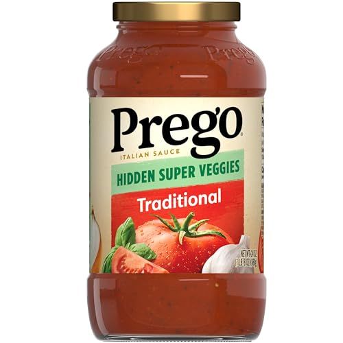 Prego Hidden Super Veggies Traditional Pasta Sauce, Plant Based Sauce, 24 Oz Jar
