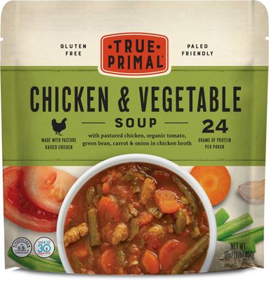 True Primal Chicken &amp; Vegetable Soup 8-pack, Ready to eat, Gluten free, Paleo, Pastured chicken, Whole30, Bone broth