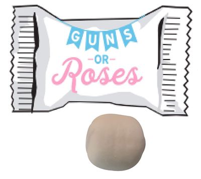 Guns or Roses Gender Reveal Themed Peppermints 100 Count Party Favors
