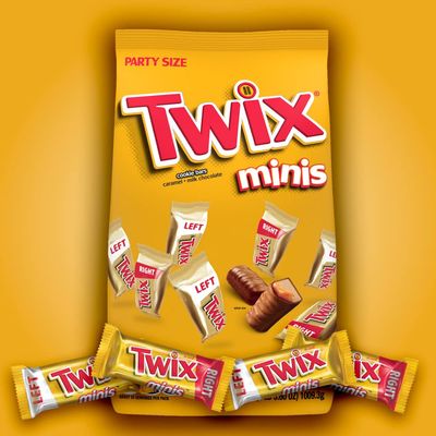 TWIX Caramel Minis Size Chocolate Cookie Bar Candy Bag, 35.6 oz, 95 pieces